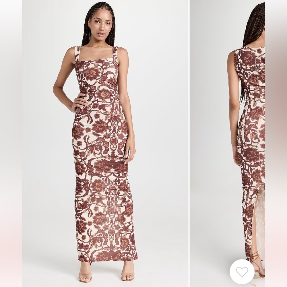Rumer Maya Dress in Brown Floral Print
